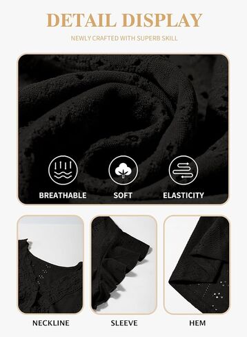 ثياب Eytino Plus Size for Women Summer Ruffle Cap Sleeve Lace V Neck Embroidery Eyelet A Brate (1x-5x) in Saudi Arabia