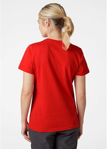 تي شيرت نسائي من Helly-Hansen بشعار HH، 101 Poppy Red، X-Small in Kuwait
