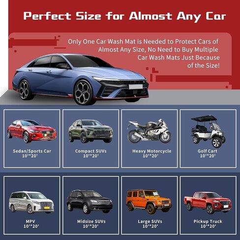 Inflatable Car Wash Mat 9.7' x 19.5' Containment PVC Garage Floor Mat Non-Slip Heavy Duty Waterproof Protection from Water, Snow, Rain, Mud and Oil Black for Cars in Saudi Arabia