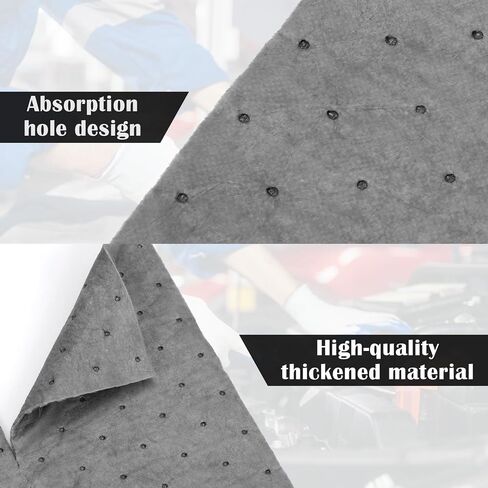 80 Pcs Oil Absorbent Pads, 9.8×13 Inch High Absorbency Absorbent Mats, Water Absorbent Mat, Weight Dimpled Pad, Oil Spill Mat for Absorbing Automotive Garage Workshop Tools Spills in Saudi Arabia