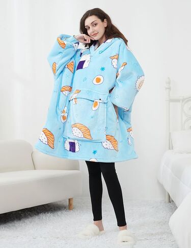 KFUBUO Wearable Blanket Hoodie for Kids Toddlers Sherpa Blanket Sweatshirt With Pocket Cute Hoodies 2-6 Year Old Girl Birthday Gifts Cat in Saudi Arabia
