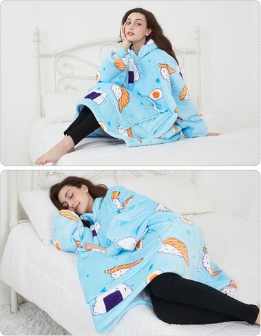 KFUBUO Wearable Blanket Hoodie for Kids Toddlers Sherpa Blanket Sweatshirt With Pocket Cute Hoodies 2-6 Year Old Girl Birthday Gifts Cat in Saudi Arabia