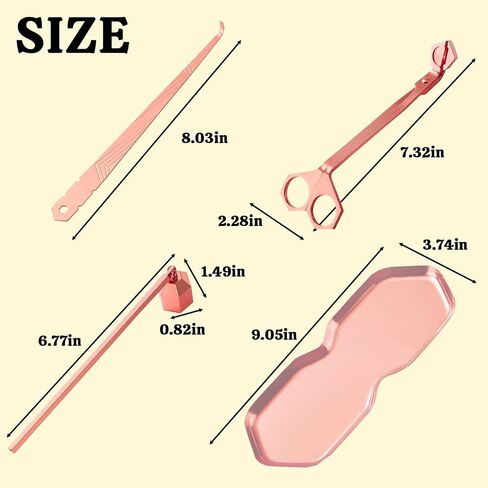 Premium 4 in 1 Candle Accessory Set - Candle Wick Trimmer, Snuffer, Wick Dipper and Tray, Care Kit for Candle Lover, Perfectly Trimmed Wicks (Gold) in Saudi Arabia