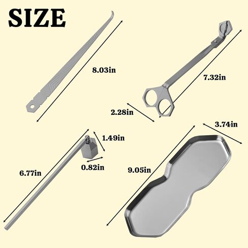 Premium 4 in 1 Candle Accessory Set - Candle Wick Trimmer, Snuffer, Wick Dipper and Tray, Care Kit for Candle Lover, Perfectly Trimmed Wicks (Gold) in Saudi Arabia