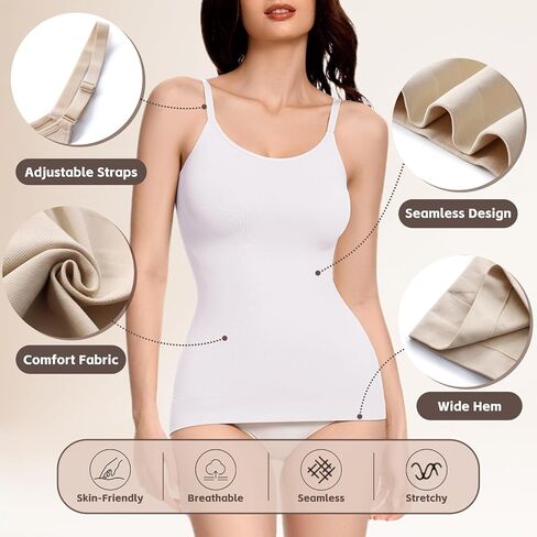 Compression Tank Tops for Women Tummy Control Shapewear Camisole Seamless Body Shaper Cami in Kuwait