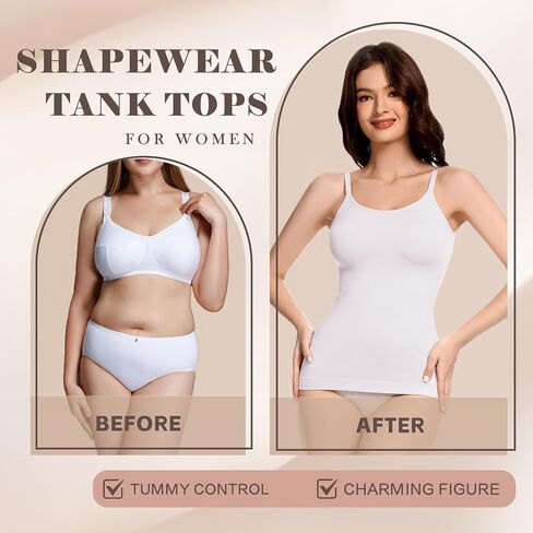 Compression Tank Tops for Women Tummy Control Shapewear Camisole Seamless Body Shaper Cami in Kuwait