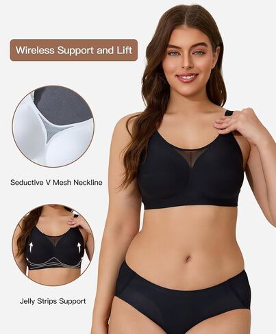 Wireless Bras for Women Seamless Minimizer Full Coverage Comfort Bralette Back Smoothing Everyday T Shirt Bra in Saudi Arabia