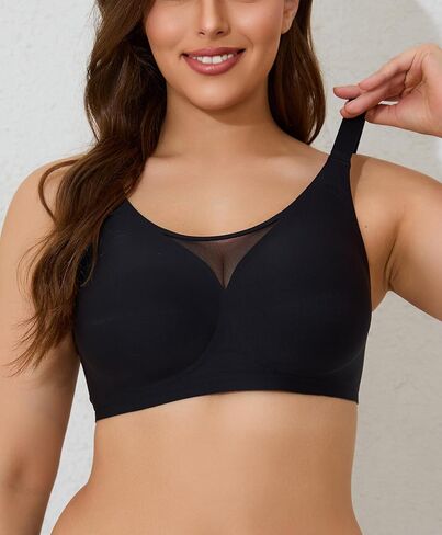 Wireless Bras for Women Seamless Minimizer Full Coverage Comfort Bralette Back Smoothing Everyday T Shirt Bra in Saudi Arabia