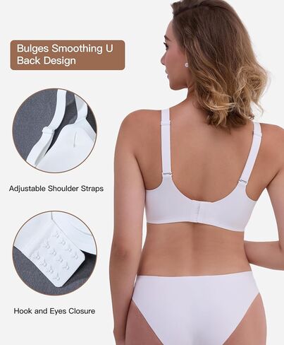 Wireless Bras for Women Seamless Minimizer Full Coverage Comfort Bralette Back Smoothing Everyday T Shirt Bra in Saudi Arabia