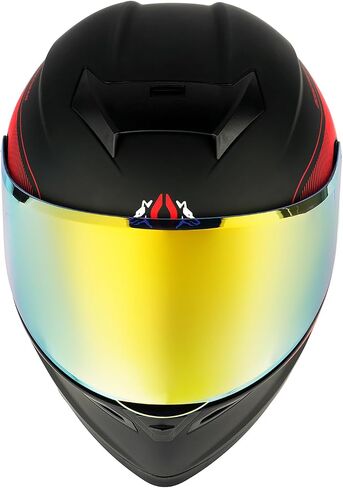 Orthrus Modular LED خوذة دراجة نارية كاملة - DOT معتمدة من Flip -Up Dual Visor Sun Shield & Bluetooth جاهزة للبالغين الرجال - الدراجة الشارع/موتوكروس (Dobermann Red ، L) in Kuwait