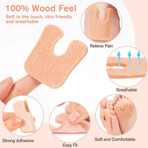 72Pcs H-Shape Callus Cushions Felt Corn Pads for Feet Self Stick Metatarsal Pads Foot Cushions for Pain Relief Callus Pads Keep Protecting Calluses from Rubbing on Shoes for Women Men Heel Pads in Kuwait