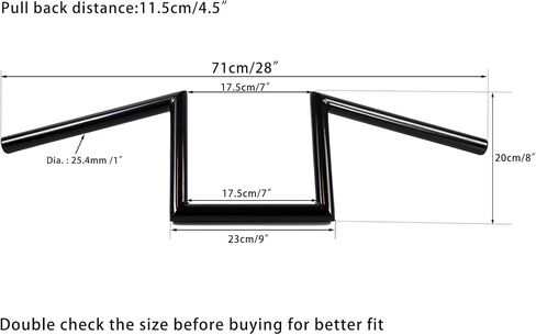 Motorcycle Handlebar 2.5" Rise 1 Inch Ape Hanger 25.4mm Bars for Harley Sportster Softail Dyna For Yamaha Suzuki Kawasaki Chopper Cruisers Bobber Cafe Racer custom Bike in Kuwait
