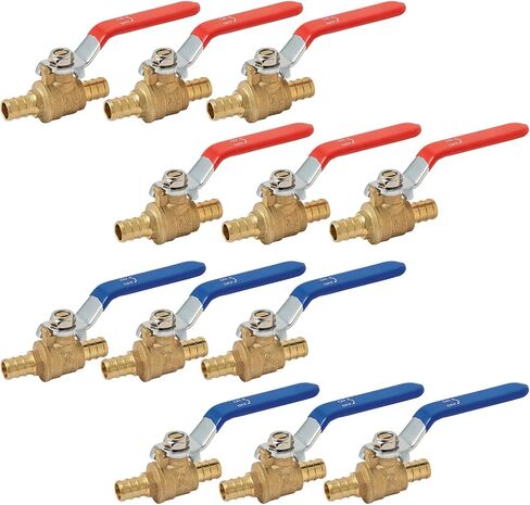 SUNGATOR 1 حزمة صمامات Pex 1 بوصة، صمام كروي Pex نحاسي كامل المنفذ ربع صمام إيقاف التشغيل، ASTM F1807 لأنابيب Pex in Kuwait