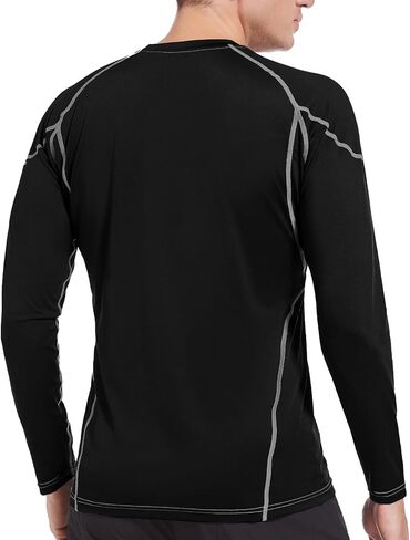 LIN PERFORMANCE Men's Long Sleeve Compression Shirts Athletic Workout Shirt Undershirt Base Layer Top Quick Dry in Kuwait