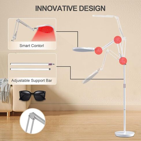 Red Light Therapy Lamp,150LEDs 940nm&850nm&660nm Red Light for Face and Body, Infrared Therapy Device with Stand at Home/Office（Black） in Saudi Arabia