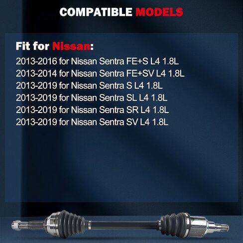 cciyu NCV53017 CV Axle Shaft Assembly Fit For Nissan Sentra 1.8L 2013-2019 Front Left Drive Side in Saudi Arabia