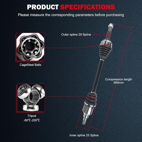 cciyu NCV53017 CV Axle Shaft Assembly Fit For Nissan Sentra 1.8L 2013-2019 Front Left Drive Side in Saudi Arabia