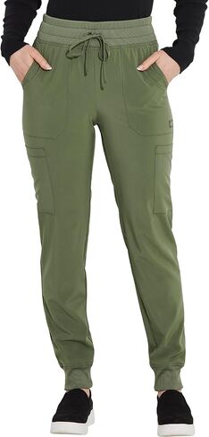 Dickies Women's Scrub Sets V-Neck Top DK615 Mid Rise Jogger DK065 with Moisture Wicking, Durable, and 360° Stretch Fabric, Olive- L Top/L Pant in Saudi Arabia