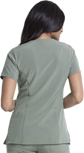 Dickies Women's Scrub Sets V-Neck Top DK615 Mid Rise Jogger DK065 with Moisture Wicking, Durable, and 360° Stretch Fabric, Olive- L Top/L Pant in Saudi Arabia