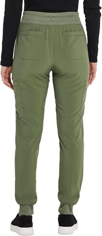 Dickies Women's Scrub Sets V-Neck Top DK615 Mid Rise Jogger DK065 with Moisture Wicking, Durable, and 360° Stretch Fabric, Olive- L Top/L Pant in Saudi Arabia