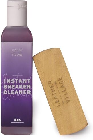 LEATHER VILLAGE Shoe Cleaner Kit with Brush – All-Natural, Chemical-Free, Safe for Nubuck, Canvas, Suede & Mesh Sneaker Shoes in Saudi Arabia