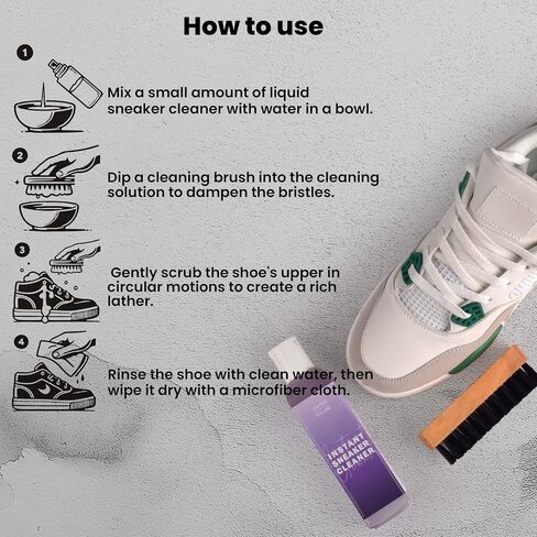 LEATHER VILLAGE Shoe Cleaner Kit with Brush – All-Natural, Chemical-Free, Safe for Nubuck, Canvas, Suede & Mesh Sneaker Shoes in Saudi Arabia