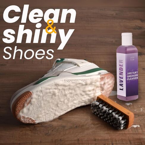 LEATHER VILLAGE Shoe Cleaner Kit with Brush – All-Natural, Chemical-Free, Safe for Nubuck, Canvas, Suede & Mesh Sneaker Shoes in Saudi Arabia