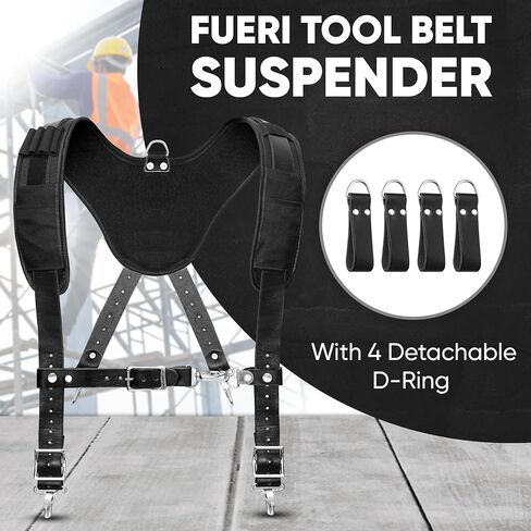 FUERI Tool Belt Suspenders for Men Heavy Duty Bags Construction Carpenter Tools Electricians Framers in Kuwait