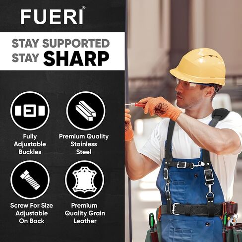 FUERI Tool Belt Suspenders for Men Heavy Duty Bags Construction Carpenter Tools Electricians Framers in Kuwait