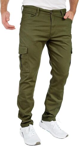 THWEI Mens Cargo Pants Casual Joggers Cotton Stretch Elastic Waist Work Pant in Kuwait