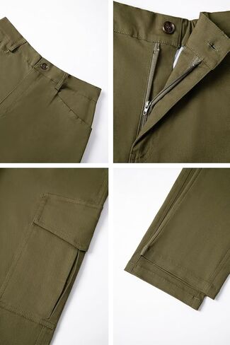 THWEI Mens Cargo Pants Casual Joggers Cotton Stretch Elastic Waist Work Pant in Kuwait