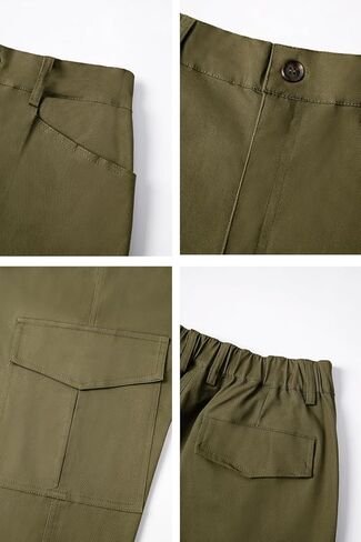 THWEI Mens Cargo Pants Casual Joggers Cotton Stretch Elastic Waist Work Pant in Kuwait