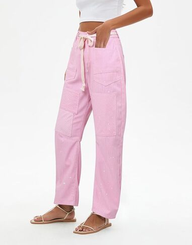 Kedera Women Striped Barrel Jeans Casual Loose Denim Jeans Wide Leg Baggy Pants Mid Waist Boyfriend Jeans Y2k in Saudi Arabia