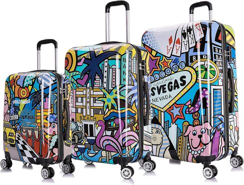 InUSA Butterfly Print Luggage with Spinner Wheels | Durable Lightweight Hardside Suitcase | Travel Bag with Handle and Trolley | 20 Inch Carry-On Spinner Luggage in Saudi Arabia