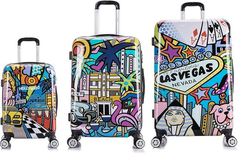 InUSA Butterfly Print Luggage with Spinner Wheels | Durable Lightweight Hardside Suitcase | Travel Bag with Handle and Trolley | 20 Inch Carry-On Spinner Luggage in Saudi Arabia