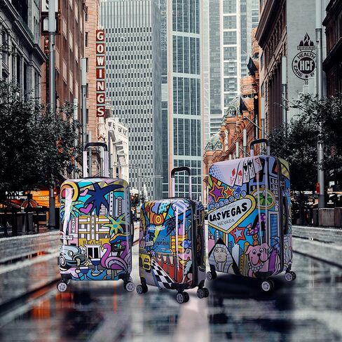InUSA Butterfly Print Luggage with Spinner Wheels | Durable Lightweight Hardside Suitcase | Travel Bag with Handle and Trolley | 20 Inch Carry-On Spinner Luggage in Saudi Arabia