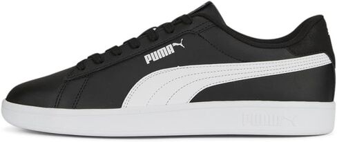 PUMA Mens Smash 3.0 Leather Sneaker, PUMA Mens White-PUMA Mens Black-PUMA Mens Gold-Frosted Ivory, 9 in Kuwait