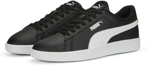 PUMA Mens Smash 3.0 Leather Sneaker, PUMA Mens White-PUMA Mens Black-PUMA Mens Gold-Frosted Ivory, 9 in Kuwait