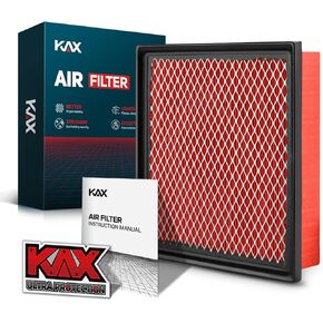 فلتر هواء محرك KAX، GAF001 (CA10755) بديل فلتر الهواء لسيينا، هايلاندر، كامري، أفالون، ES350، NX200T، NX300، RX350، RX350L، دورانجو، جراند شيروكي، عمر أطول بنسبة 200%