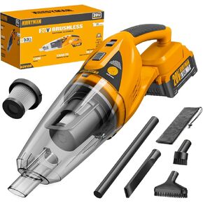 Alloyman Handheld Vacuum Cordless Cleaner with Max 20V Replaceable Battery,13000PA Powerful Suction Ideal for Cleaning Car/Home/Office/Pet Hair-Yellow and Black