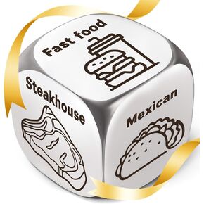 Stocking Stuffers for Adults Women Christmas Gifts for Men Husband Boyfriend White Elephant 0.59 in Food Date Night Dice for Couples Gifts for Him Her Wife Anniversary