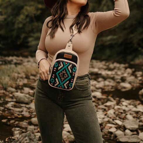 Wrangler Sling Bag for Women Aztec Crossbody Bags Fanny Pack Chest Bag Purse in Kuwait