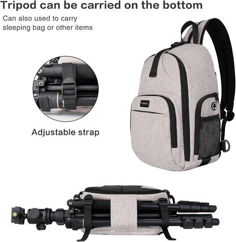 MOSISO Camera Bag Sling Backpack, DSLR/SLR/Mirrorless Photography Waterproof Camera Case Crossbody Shoulder Bag with Tripod Holder&Rain Cover&Shoulder Straps Compatible with Canon/Nikon/Sony, Black in Kuwait