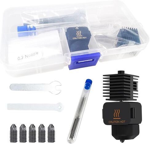 Hotend A1 Mini/A1 Assembly with Standby Nozzles Compatible with Bambu Lab A1 Mini/A1 Series 3D Printers, 5 PCS Hardened Steel Nozzles (0.2, 0.4, 0.6, 0.8mm) with DIY Tools and A Parts Box... in Saudi Arabia