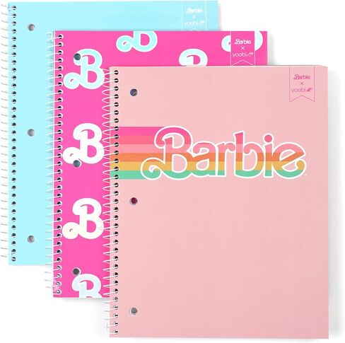 مجموعة دفاتر ملاحظات حلزونية مقاس 8 × 10.5 بوصة من Yoobi College - مجموعة مكونة من 6 دفاتر ملاحظات موضوع واحد، مجموعة متنوعة من التصميمات اللطيفة - 100 ورقة مثقوبة بثلاث فتحات، للمدرسة والمكتب والمنزل in Saudi Arabia