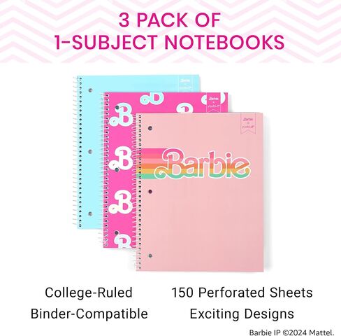 مجموعة دفاتر ملاحظات حلزونية مقاس 8 × 10.5 بوصة من Yoobi College - مجموعة مكونة من 6 دفاتر ملاحظات موضوع واحد، مجموعة متنوعة من التصميمات اللطيفة - 100 ورقة مثقوبة بثلاث فتحات، للمدرسة والمكتب والمنزل in Saudi Arabia