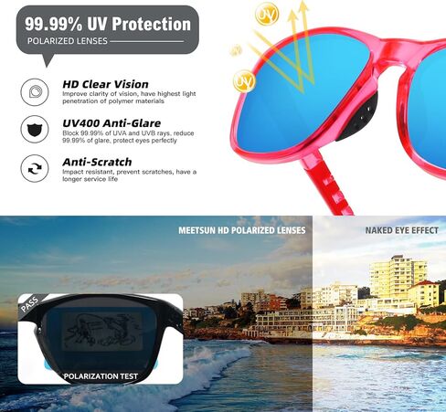 نظارات شمسية رياضية مستقطبة من MEETSUN للنساء والرجال، نظارات شمسية للقيادة والجري وركوب الدراجات والصيد وحماية من الأشعة فوق البنفسجية 400 in Kuwait