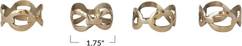 Creative Co-Op Metal Twisted Napkin Rings, Gold Finish, Set of 4 in Saudi Arabia