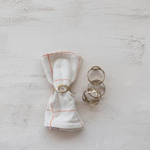 Creative Co-Op Metal Twisted Napkin Rings, Gold Finish, Set of 4 in Saudi Arabia