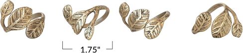 Creative Co-Op Metal Twisted Napkin Rings, Gold Finish, Set of 4 in Saudi Arabia